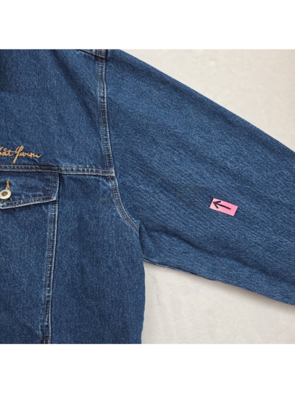 VTG Phat Farm Blue Denim Jacket Mens XXXL Hip Hop Streetwear Bull Embroidery Y2K - Picture 8 of 14